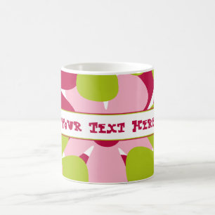 Grüne und rosa Blumen-Tasse Kaffeetasse