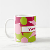 Grüne und rosa Blumen-Tasse Kaffeetasse (Links)
