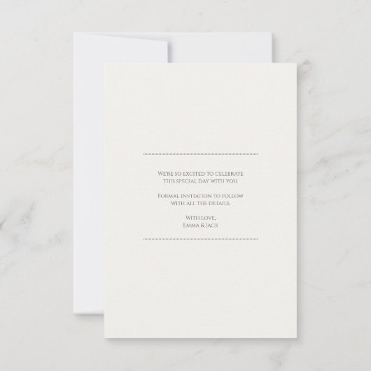 Grüne und rosa Blütenhochzeit retten das Datum Save The Date (Rückseite)