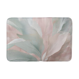 Grüne und rosa Botanische Printwerbung mit Minze Badematte