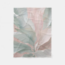 Grüne und rosa Botanische Printwerbung mit Minze Fleecedecke