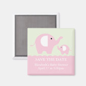 Grüne und rosa Elefanten Magnet (Vorderseite/Rückseite)