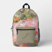 Grüne und rosa Frühlingshintergrund Bedruckter Rucksack (Vorderseite)