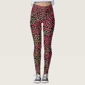 Grüne und rosa Giraffe Safari Print Leggings (Vorderseite)