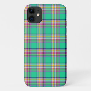 Grüne und rosa Girly Karierte Muster Case-Mate iPhone Hülle