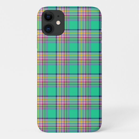 Grüne und rosa Girly Karierte Muster Case-Mate iPhone Hülle (Rückseite)