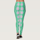 Grüne und rosa, kalte Kreise Leggings (Rückseite)