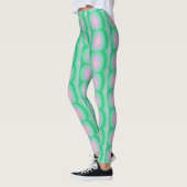 Grüne und rosa, kalte Kreise Leggings (Links)