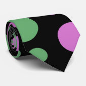 grüne und rosa Kreise Krawatte (Gerollt)