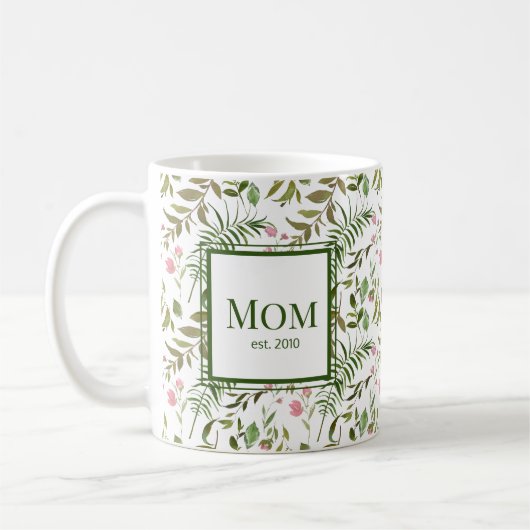 Grüne und rosa Mama Kaffeetasse (Links)