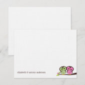 Grüne und rosa Owls Hochzeit (Vorne/Hinten)