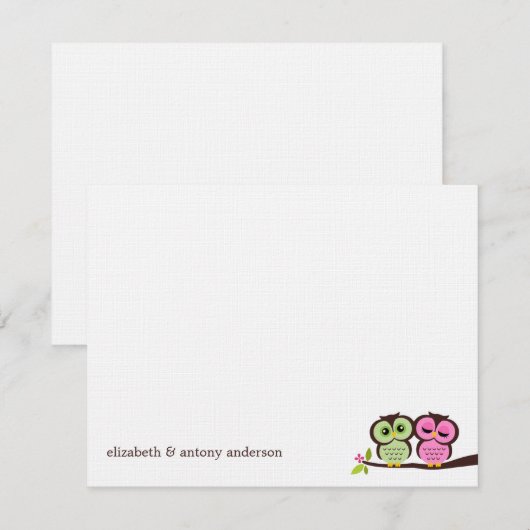 Grüne und rosa Owls Hochzeit (Vorne/Hinten)