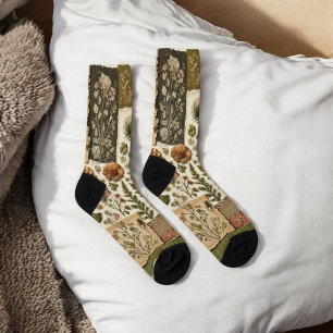 Grüne und rosa Patchwork-Decke Rustikale Decke Boh Socken