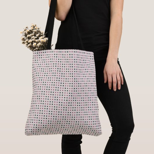 Grüne und rosa Punkte Tasche (Von Nahem)