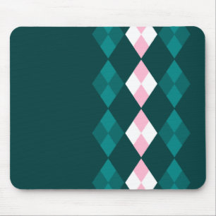 Grüne und rosa Raute Mousepad
