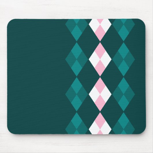 Grüne und rosa Raute Mousepad (Vorne)