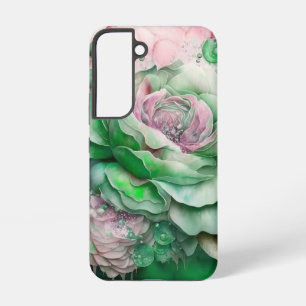 Grüne und rosa Riesenrosen Samsung Galaxy Hülle