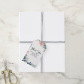 Grüne und rosa Rose Elegante Botanische Hochzeit Geschenkanhänger (Mit Garn)