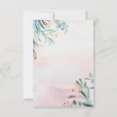 Grüne und rosa Rose Elegante Hochzeit UAWG RSVP Karte (Rückseite)