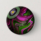 Grüne und rosa Schüssel, runde Abzeichen Button (Vorderseite)