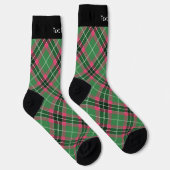 Grüne und rosa Tartan Socken (Rechts)