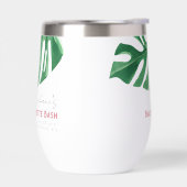 Grüne und rosa Tropische Monstera Bachelorette (Links)