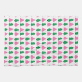 Grüne und rosa Weihnachtsbäume Geschirrtuch (Horizontal)