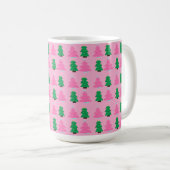 Grüne und rosa Weihnachtsbäume Kaffeetasse (VorderseiteRechts)