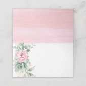 Grüne und rosafarbene Blume Elegant Platzkarte (Außenseite Aufgefaltet)