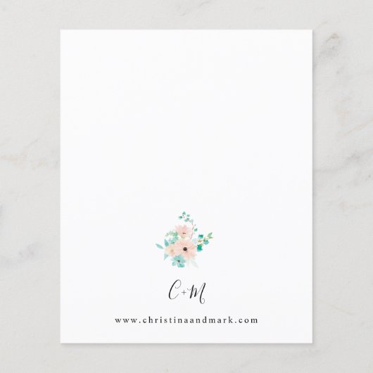 Grüne und rosafarbene Blumenzehen Flyer (Hinten)