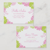 Grüne und rosafarbene moderne Blumenkästen Visitenkarte (Vorne/Hinten)