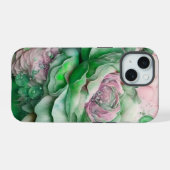 Grüne und rosafarbene Riesen-Rose iPhone 15 Hülle (Rückseite (Horizontal))