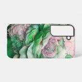 Grüne und rosafarbene Riesen-Rose Samsung Galaxy Hülle (Rückseite (Horizontal))