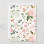 Grüne und rosafarbene Wasserfarbe | Taufe Einladung (Rückseite)