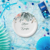 Grüne und Rosengarten Hochzeit Pappteller (Party)