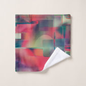 Grüne und rote Bildschichten und ein leichter Wand Badhandtuch Set (Waschlappen)