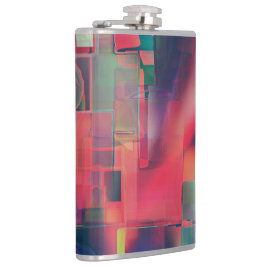 Grüne und rote Bildschichten und ein leichter Wand Flachmann