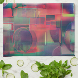 Grüne und rote Bildschichten und ein leichter Wand Geschirrtuch