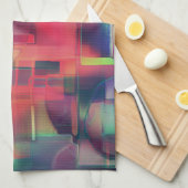 Grüne und rote Bildschichten und ein leichter Wand Geschirrtuch (Viertel Falte)