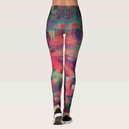 Grüne und rote Bildschichten und ein leichter Wand Leggings (Rückseite)