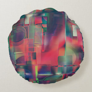 Grüne und rote Bildschichten und ein leichter Wand Rundes Kissen