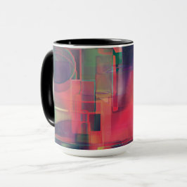 Grüne und rote Bildschichten und ein leichter Wand Tasse