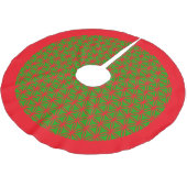 Grüne und rote Blume des Lebens Polyester Weihnachtsbaumdecke (Schrägansicht)