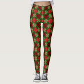 Grüne und rote dekorative Kreise Leggings (Vorderseite)