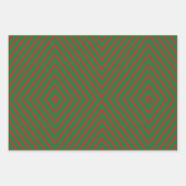 Grüne und rote diagonale Linien Geschenkpapier Set (Vorderseite 2)