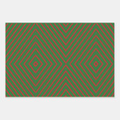 Grüne und rote diagonale Linien Geschenkpapier Set (Vorderseite)