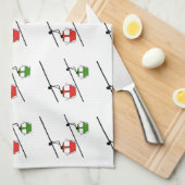 Grüne und rote Gondeln Weihnachtsküchenhandtücher Geschirrtuch (Viertel Falte)