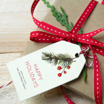 Grüne und rote Kiefern und Berries