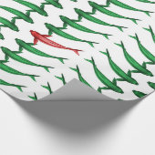 Grüne und rote Koi Fisch-Geschenk-Verpackung Geschenkpapier (Ecke)
