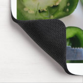 Grüne und rote Paprikaschoten mit Bohnen Mousepad (Ecke)